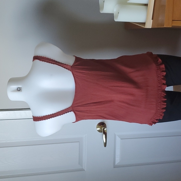 Burnt orange boho sleeveless blouse - Size small - Picture 3 of 6